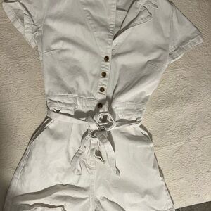 White Button-Up Romper